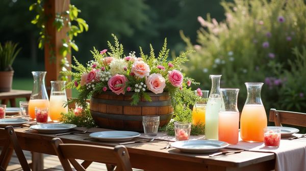 Cocktails et mocktails floraux pour un mariage champêtre : idées et recettes